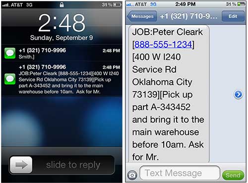Dispatching SMS jobs