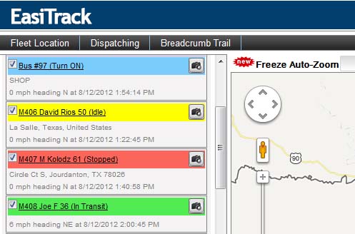 Fleet Tracking Color Codes